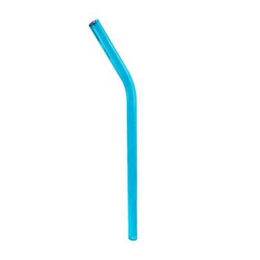Imagem de Canudo de Vidro Shake 10mm Curvo - CAN.U.DO, Azul Claro