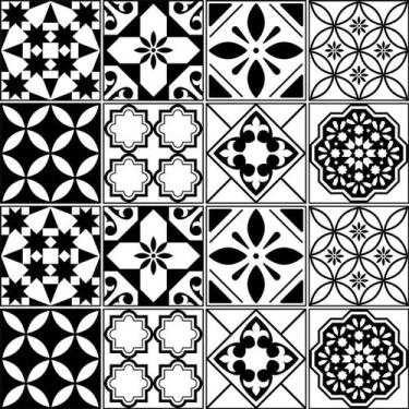 Imagem de Adesivo de Azulejo - Ladrilho Hidráulico - 20cm x 20cm - 16un - 339Azg