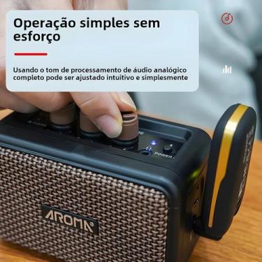 Imagem de Mini Amplificador De Guitarra Bluetooth 5W Portátil Com Canais Clean E