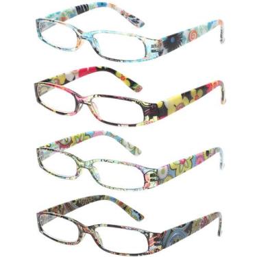 Imagem de Óculos de leitura femininos Kerecsen, 4 pares, modernos, 2,25 com esto