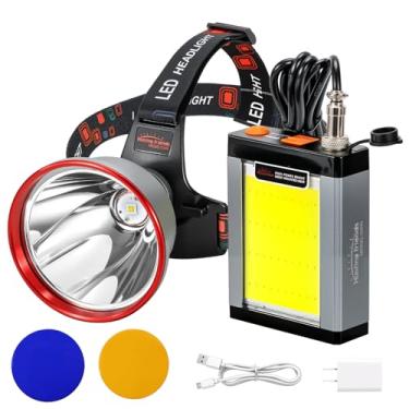 Imagem de Farol de LED de liga de alumínio ultra brilhante de 30 W, recarregável, impermeável e leve com 4 modos de luz – ideal para acampamento, caminhada, corrida, pesca e uso de emergência