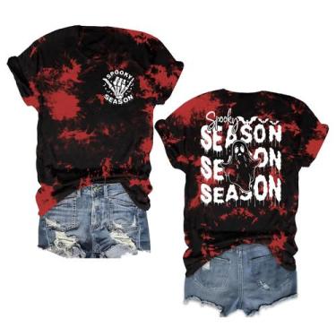 Imagem de Camisa YI XIANG RAN de Halloween Tie Dye Ghost GG