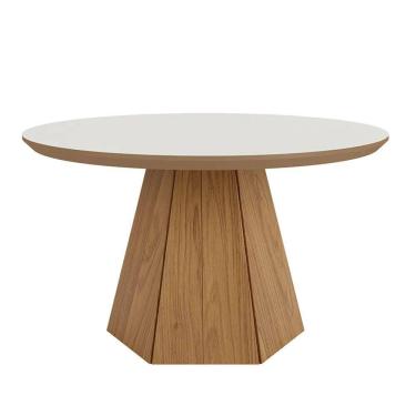 Imagem de Mesa de Centro Base Hexagonal West D01 Off White/Freijó - Mpozenato