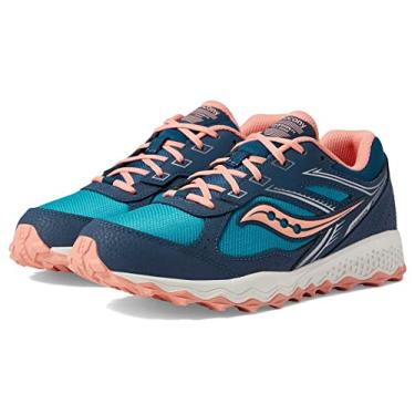 Imagem de Saucony Tênis unissex infantil Cohesion Tr14 Lace to Toe para caminhada, Azul-marinho, azul-petróleo e coral, 2 Big Kid