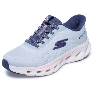 Imagem de Skechers Go Walk Glide Step 2.0 Maria Tênis feminino sem cadarço, Azul/rosa, 43