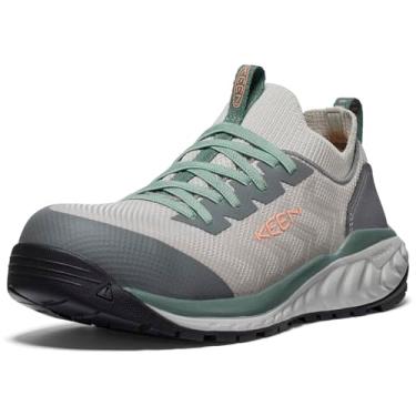 Imagem de KEEN Utility Women's Arvada Shift Low Height Composite Toe Breathable Comfortable Slip On Work Sneakers, Steel Grey/Granite Green, 9.5 Wide