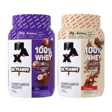 Imagem de Kit Whey Protein 100% 900g Max Titanium Avelã e Bueníssimo