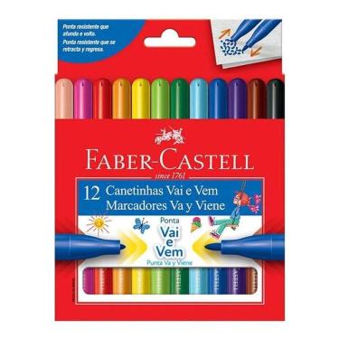 Imagem de Canetinha Hidrográfica Ponta Vai E Vem 150112vvzf 12 Cores - Faber Castell