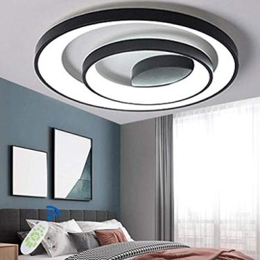 Imagem de Luminária de teto LED com controle remoto e dimerização, lustre para teto de escritório, luminária suspensa, holofotes de teto modernos em acrílico, sala de crianças, sala de jantar, sala de
