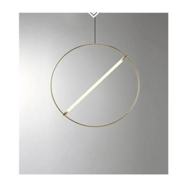 Imagem de Luminária de suspensão Pós-moderna Luxo - Anel Pendente Luzes Sala de estar Café Designer Quarto Pendente Dourado,Luminárias Lustre
