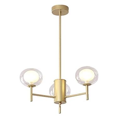 Imagem de Lustre Globo de Vidro Lustre de meados do século Luz Pingente de Metal Hastes Ajustáveis Luminária Pendurada para Fazenda Sala de Jantar Quarto Cozinha Sala de Estar Hall de Entrada (
