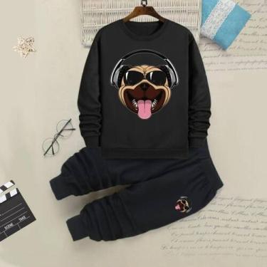 Imagem de Conjunto infantil de moletom - Franca kids , Preto, 6