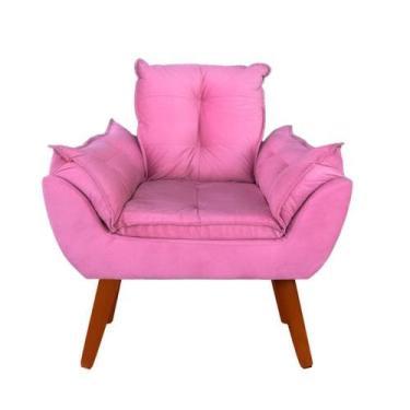 Imagem de Poltrona Opalla Decoração Sala Rosê Maquiagem Penteadeira - Decore.Com