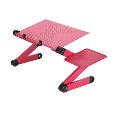 Imagem de Mesa de laptop de alumínio portátil ergonômica mesa de computador ajustável TV cama bandeja de laptop suporte de mesa de PC mesa de notebook (cor: E, tamanho: 53 x 26 x 4 cm) (D 53 x 26 x 4 cm)
