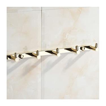 Imagem de Cabideiro montado na parede, ganchos de parede para pendurar chapéus, roupões, casacos, roupas, cabide de toalhas, gancho de banheiro, gancho de parede dourado, cabide para pendurar na entrada
