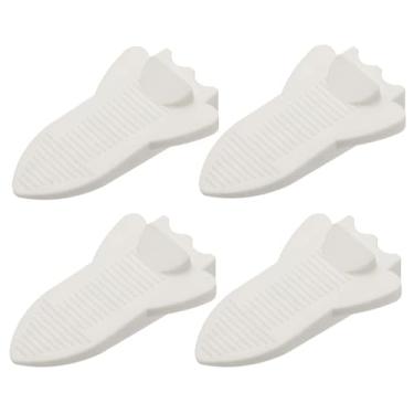 Imagem de PATIKIL 4 peças de cunha de rolha de piso, batentes de borracha de 0,7 polegadas para a parte inferior da porta em carpete azulejo de concreto madeira para oficinas de escritório em casa, branco