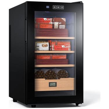 Imagem de Umidor Eletrônico para Charutos 48 Litros com Controle de Temperatura, Armário Refrigerado para 300 Unidades com Prateleiras,NEEDONE