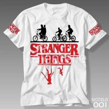 Imagem de Camiseta Stranger Things Eleven Unissex Feminina Masculina Branca Mang