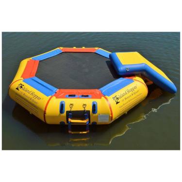 Imagem de Cama Elástica Inflável com Escada para Crianças a Partir de 5 Anos, ISLAND HOPPER, Amarelo