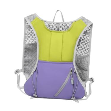 Imagem de Aymzbd Colete de Hidratação Mochila de Hidratação Equipamento Leve para Corrida Bolsa Esportiva Mochila de água para Camping Escalada Ciclismo Corrida Caminh, Verde Roxo