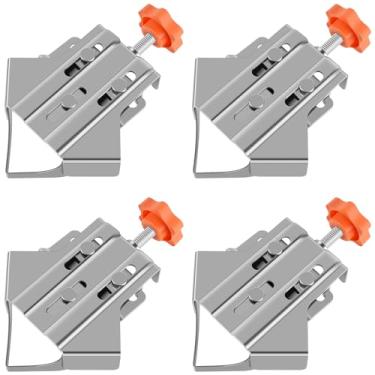 Imagem de RWWPJLLWHR 4 peças de braçadeira de ângulo reto para marcenaria tipo abrir e fechar com precisão localizador de braçadeira de emenda de ângulo reto de aço inoxidável ferramenta de fixação de madeira