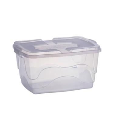 Imagem de Kit Caixa Organizadora 20L Transparente Com Travas Container Guardar Brinquedos Livros Multiuso(Kit com 6)
