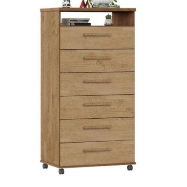 Imagem de Cômoda Veneza 6 Gavetas Amêndoa - MILANI MOVELARIA