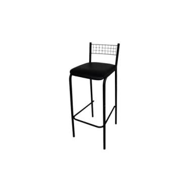 Imagem de Banqueta Sala de Jantar Gênova 1B705PRF Aço 1 Un Preto/Corano Preto - 