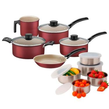 Imagem de Jogo de Panelas Tramontina Turim Alumínio 5 Peças e Conjunto de Tigela