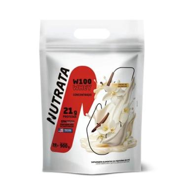 Imagem de Whey Protein W100 Refil 900g Nutrata Creme De Baunilha