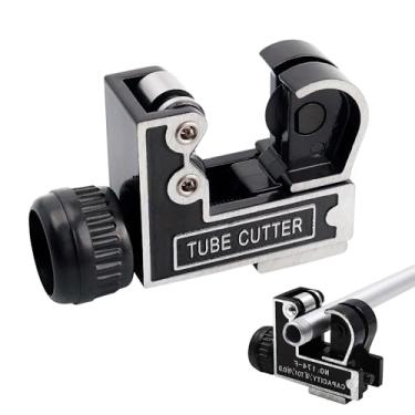 Imagem de Yakamoz Cortador de tubo de cobre – 1/8 a 1-1/20.3 cm (3-28 mm) Mini cortador de tubulação ajustável ferramenta de corte de tubo curto cortadores de tubo compacto para encher metal plástico aço