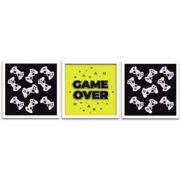 Imagem de Conjunto Quadros Decorativos 3 peças 50x50 Gamer