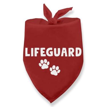 Imagem de Bandana para cães Lifeguard, bandana divertida para cachorros, acessórios de piscina, presente para amantes de animais de estimação, cachecol para meninos e meninas, gatos pequenos e médios