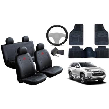 Imagem de Capa de couro + Tapete 5 peças + Capa de volante para Mitsubish pajero sport 14-18