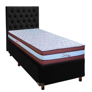 Imagem de Kit Cabeceira + Cama Box + Colchão Solteiro Molas Ensacadas Legaccy Paropas