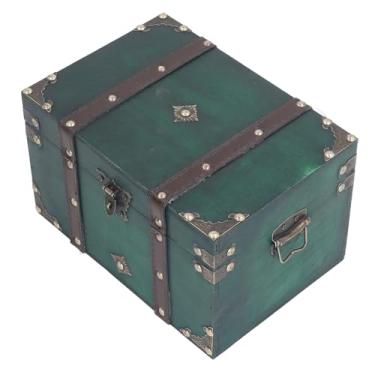 Imagem de SUNGOOYUE Caixa de Armazenamento de Madeira Antiga Com Fechadura, Organizador Elegante para Joias, Pulseiras e Cabos, Material de e Aparência Estruturada, Ideia Ideal para Presente (Caixa XL com