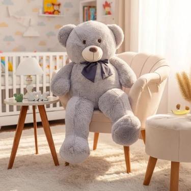 Imagem de Urso De Pelucia Teddy Gigante Laço Removível Hipoalergênico - Miguel b