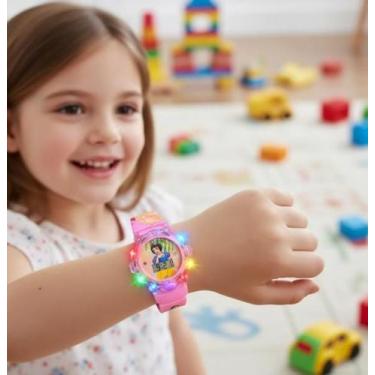 Imagem de Relógio Infantil Digital Pisca Luz Led stitch Lilo angel Princesa Barb