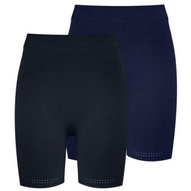 Imagem de Kit 2 Bermuda Modeladora Feminina Trifil Compressão Leve, Preto e mari