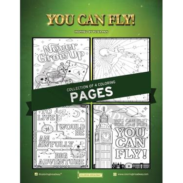 Imagem de Coloring Broadway - Páginas para colorir inspiradas em Peter Pan (conjunto de 4), você pode voar! Mercadoria de teatro musical, impressa em cartolina fosca (21 cm x 28 cm), para um amante de teatro da