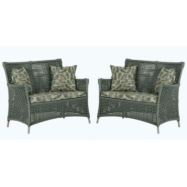 Imagem de 2 Sofás área Externa Igapó Alumínio Fendi Corda Náutica E5 Verde