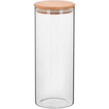 Imagem de Table Pote 25X10X10Cm 1,4L Borosilicato Transp Com Tampa Bambu