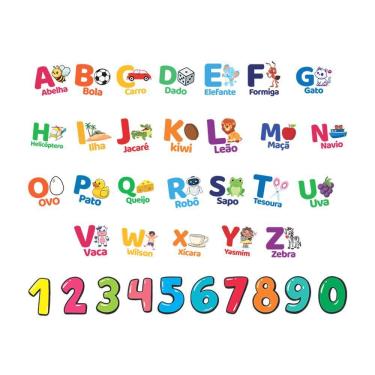 Imagem de Adesivo Alfabeto Infantil Números Coloridos Criança Colorido