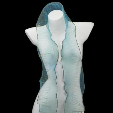 Imagem de letsinstyle Guarnições de renda de organza plissadas com babados, acabamento em tecido de fita transparente com babados, borda decorativa iridescente de renda de tule para costurar, bolsa de vestido