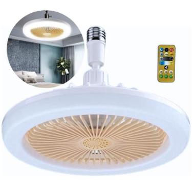 Imagem de Ventilador de teto e lâmpada luminária Led Bivolt 2 em 1 com controle 