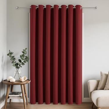 Imagem de Joydeco Cortinas blackout para portas deslizantes de pátio 227 cm de comprimento, cortinas divisórias de quarto com ilhós, cortinas blackout térmicas extra largas para quarto e sala de estar (vermelho