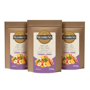 Imagem de Kit com 3 Mix de Frutas Desidratadas Chips Saudável Natural 150g