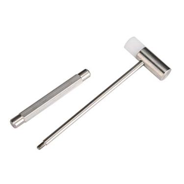 Imagem de Martelo de reparo de relógio profissional, ferramenta de martelo com pulseira de aço inoxidável de ponta dupla com cabeças duras e macias para relojoeiros e reparadores