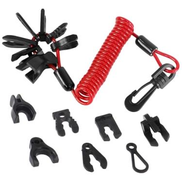Imagem de AMZAUTO Cordão de interruptor para barco, interruptor universal de segurança para barcos com 7 teclas, cabo de corte de motor marítimo de jet ski compatível com Mercury, Yamaha, Honda, Tohatsu, Suzuki