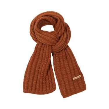 Imagem de Cachecol De Lã Tricotado Grosso E Quente Unissex, Macio, Em Cashmere P